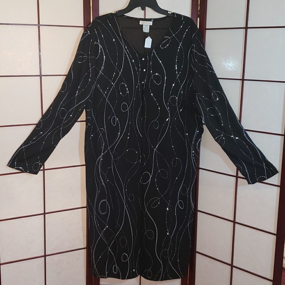 Roman's Black Glam Maxi Dress